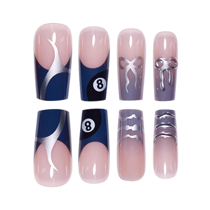 Artistic Patterned Press-On Nail Art Bowlift