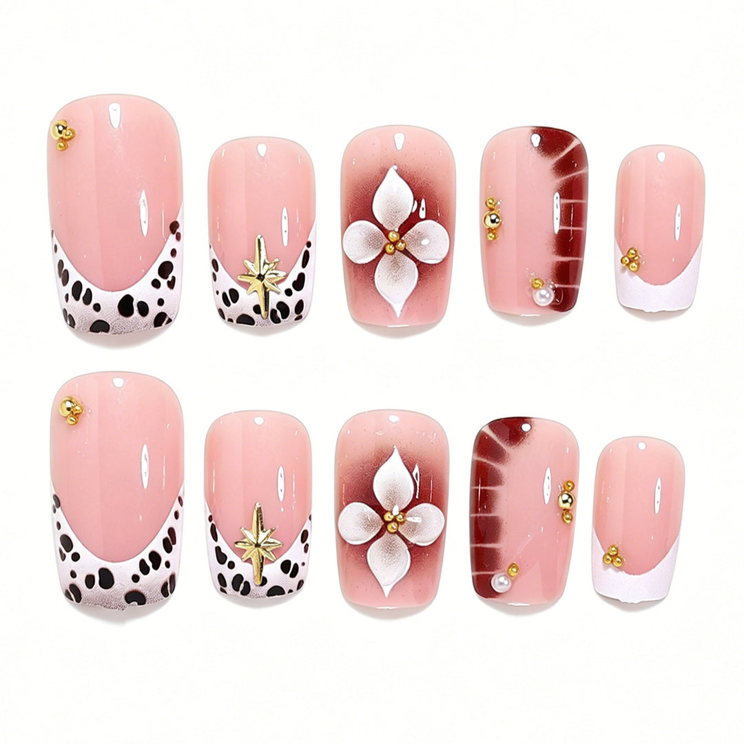 Decorative 3D Floral Nail Art Bowlift