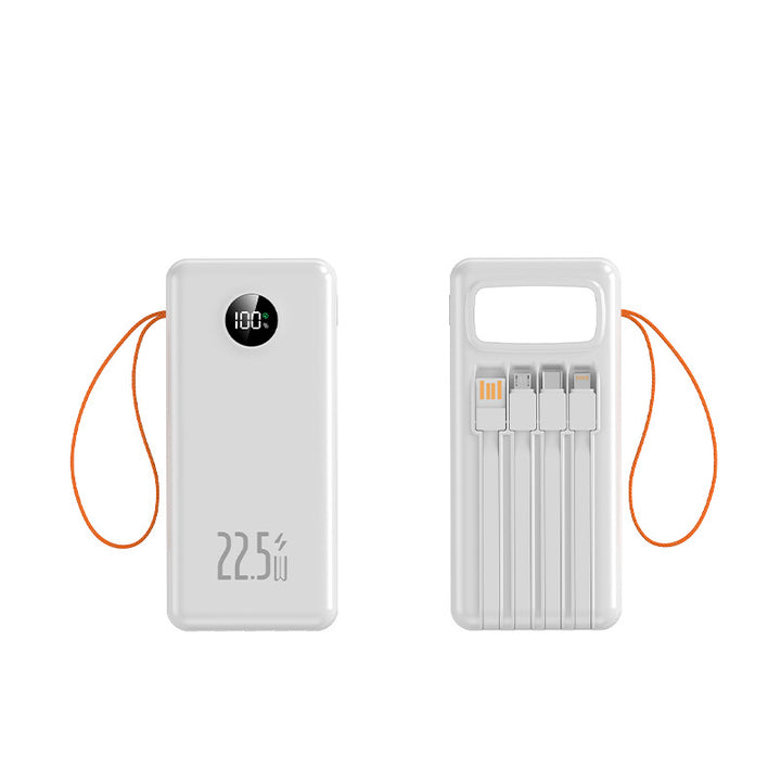 Portable power bank with integrated cable management and LCD display Bowlift