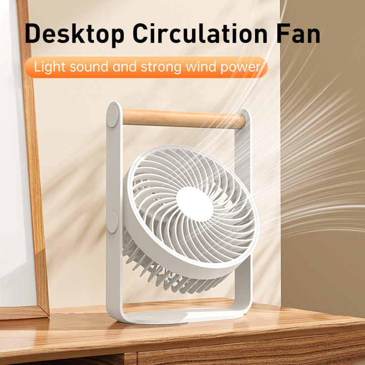 Unisex portable table fan with adjustable tilt function and wooden handle Bowlift