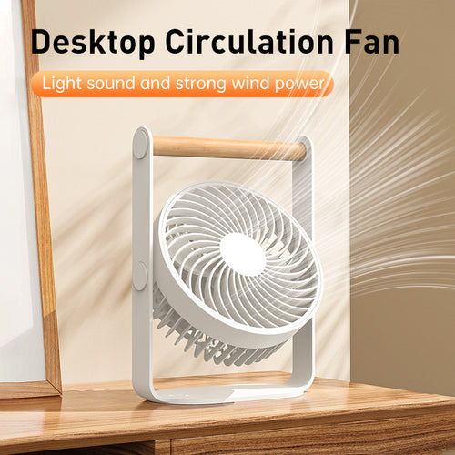 Unisex portable table fan with adjustable tilt function and wooden handle Bowlift