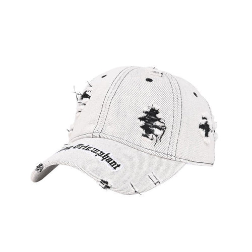 Women's Distressed Denim Cap Bowlift