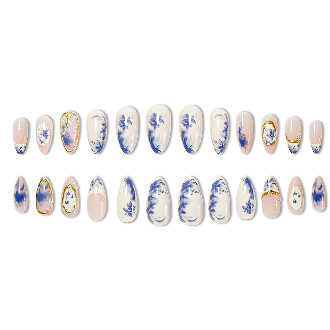 Floral Design Acrylic Nail Enhancements Bowlift