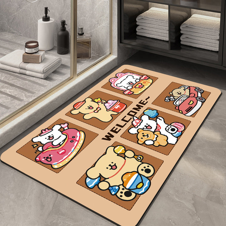 Cute Cartoon-Themed Welcome Mat