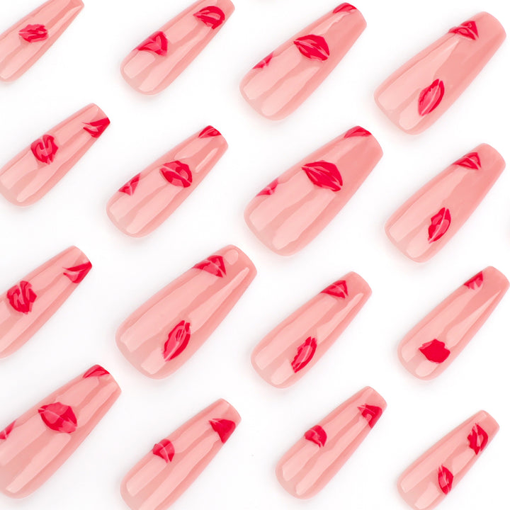 Artful Nail Extensions with Lip Design Bowlift