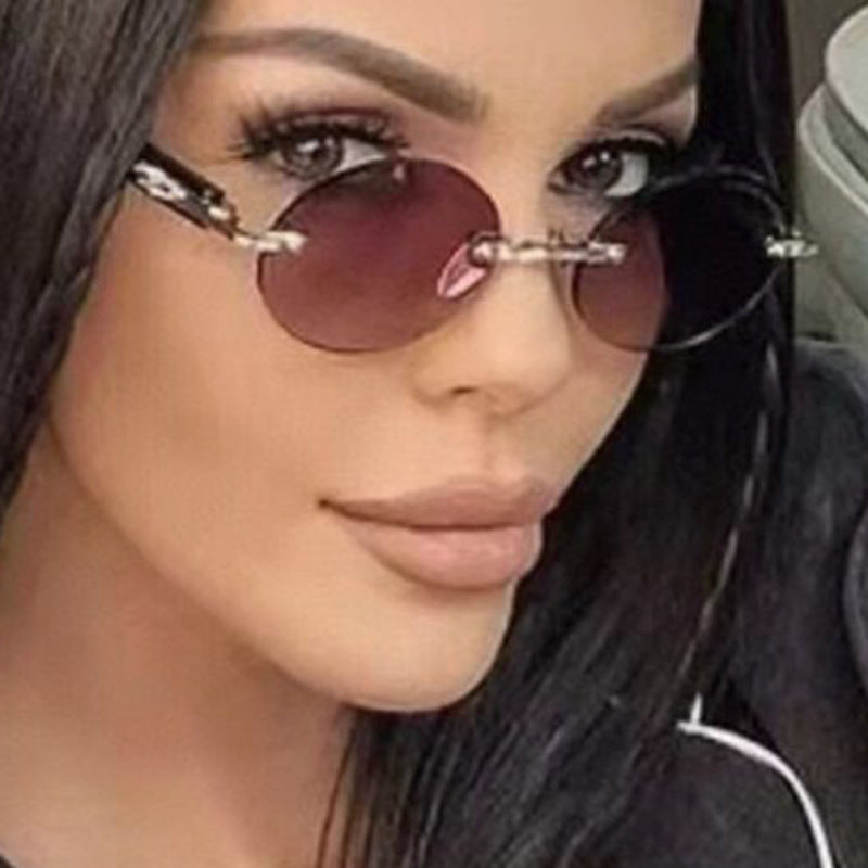 Women's round sunglasses with elegant wooden frame and UV protection Bowlift