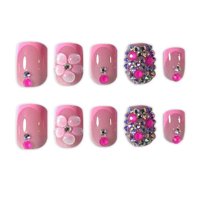 Decorative 3D Floral Press-On Nail Art Bowlift