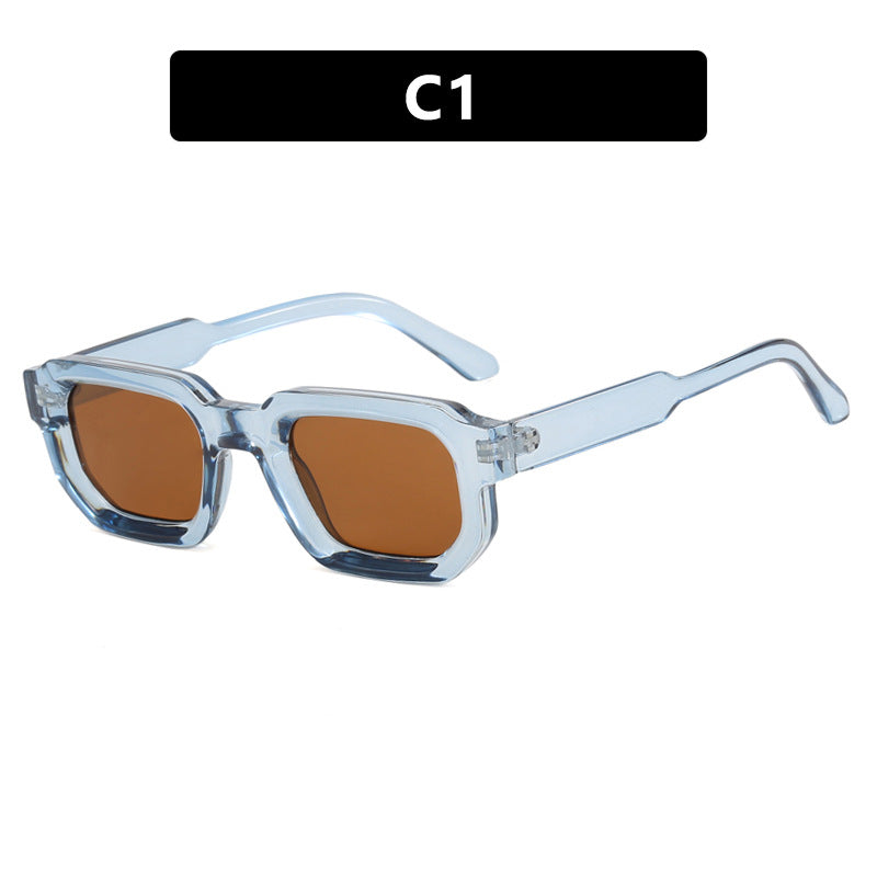 Women's geometric sunglasses with stylish transparent frame and polarized lenses Bowlift