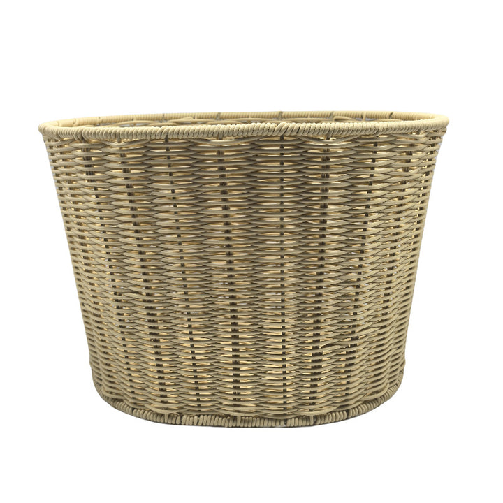 woven rattan front bicycle basket with universal handlebar mount Bowlift