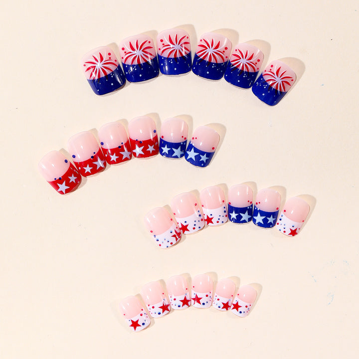 Patriotic Themed Gel Nail Art Extensions Bowlift