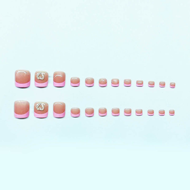 Decorative Heart-Embellished Gel Toe Nail Art Bowlift