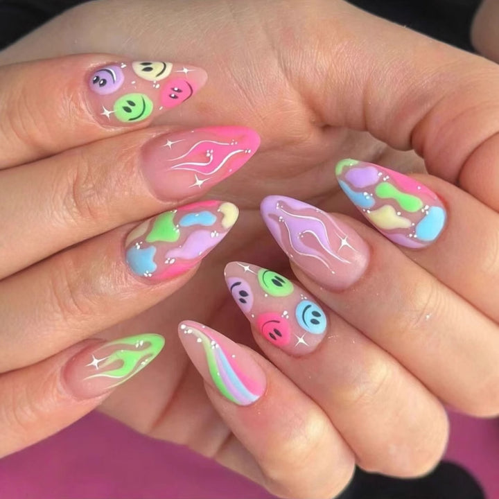 Creative Nail Art Set with Playful 3D Designs Bowlift