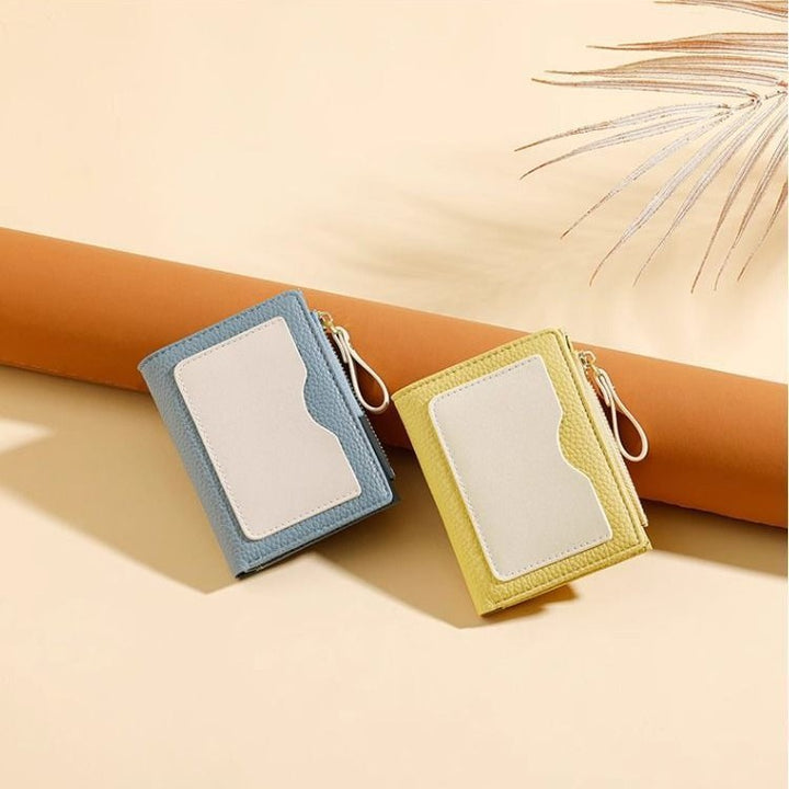 Textured  Leather Zippered Card Holder Bowlift