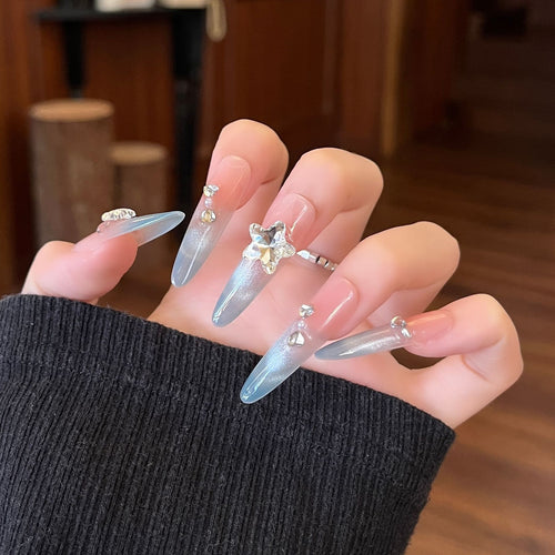 Decorative Crystal-Embellished Press-On Nail Extensions Bowlift