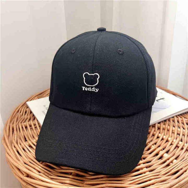 Women's Playful Teddy Bear Embroidered Baseball Cap Bowlift