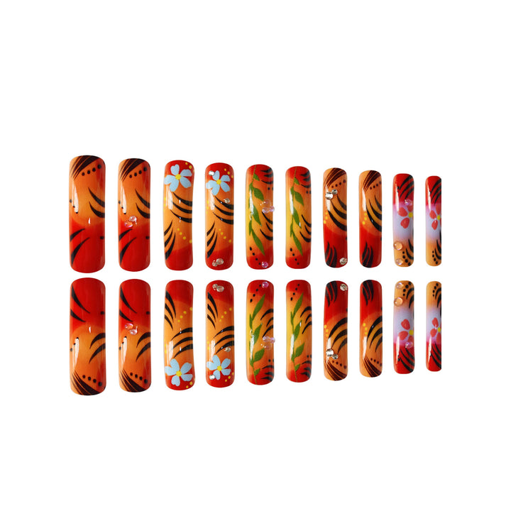 Artfully Designed Floral Press-On Nails Bowlift