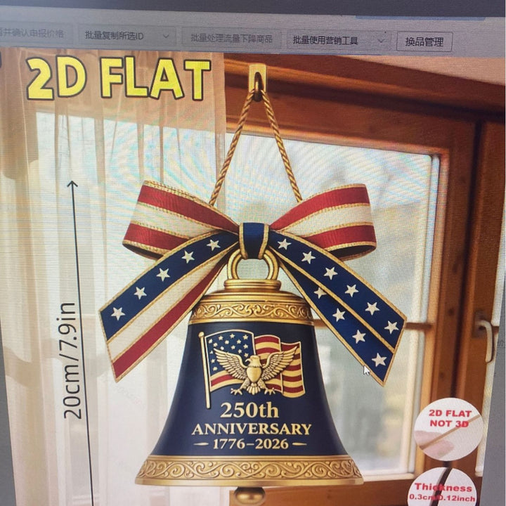 Unisex decorative anniversary bell with Statue of Liberty and bell relief Bowlift