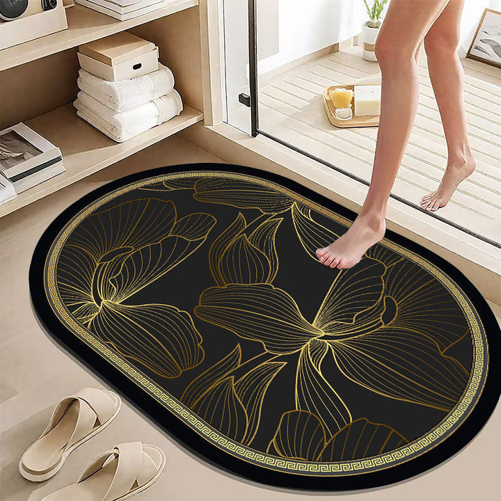 Elegant Lotus Flower Bath Mat Bowlift