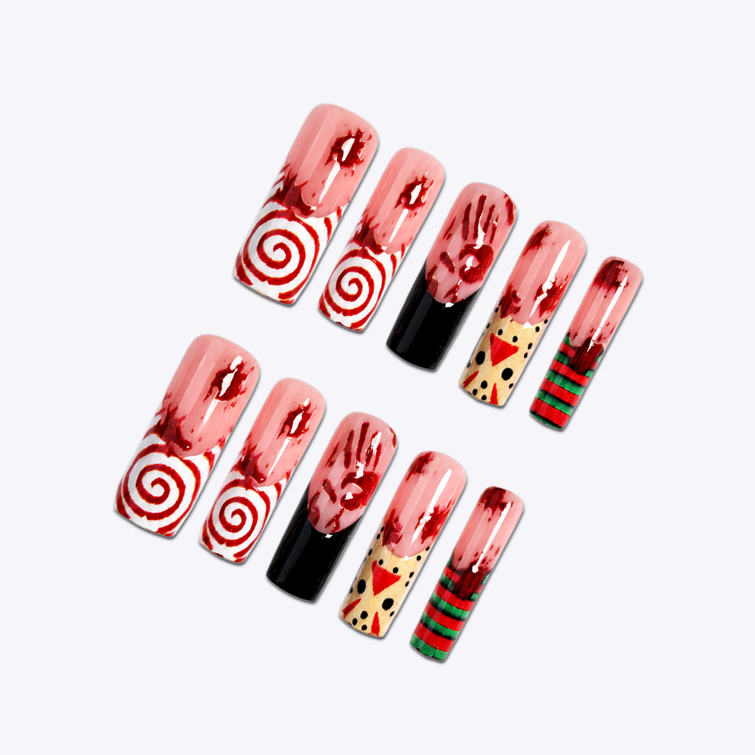 Artistic Holiday-Themed Press-On Nail Set Bowlift