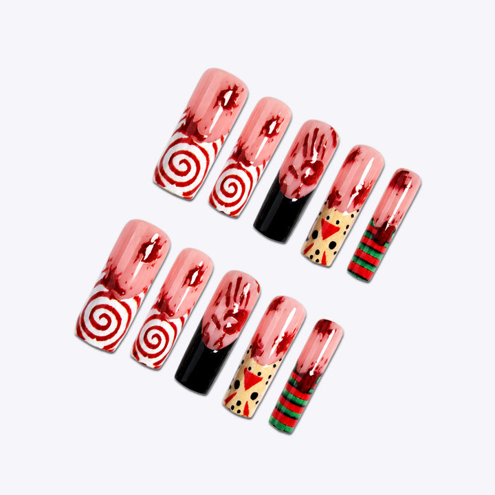 Artistic Holiday-Themed Press-On Nail Set Bowlift