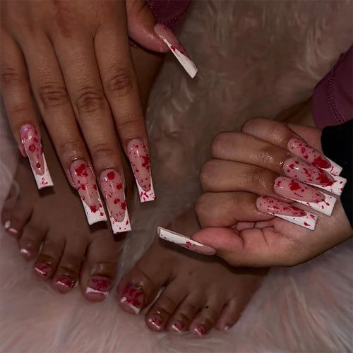 Artistic Marble Design Press-On Nail Set Bowlift
