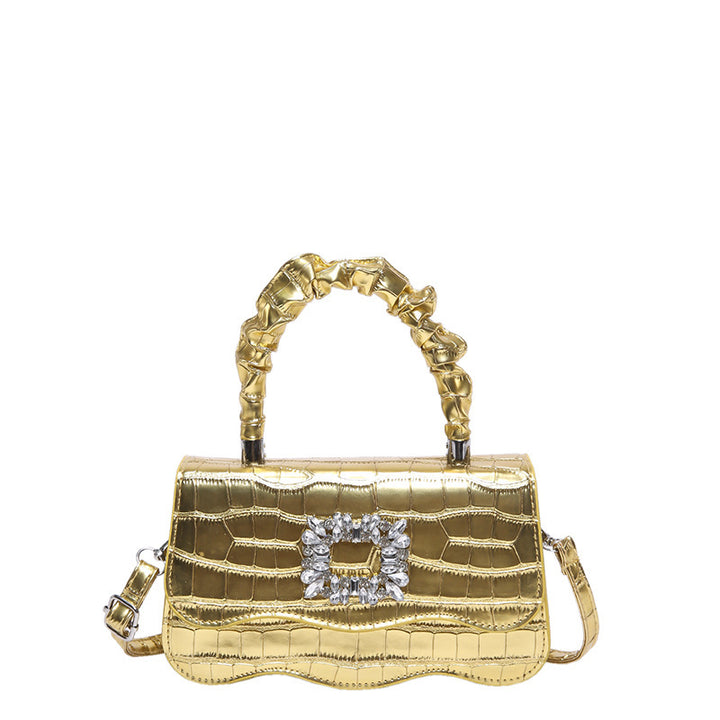 Glamorous Crocodile Texture Evening Handbag Bowlift