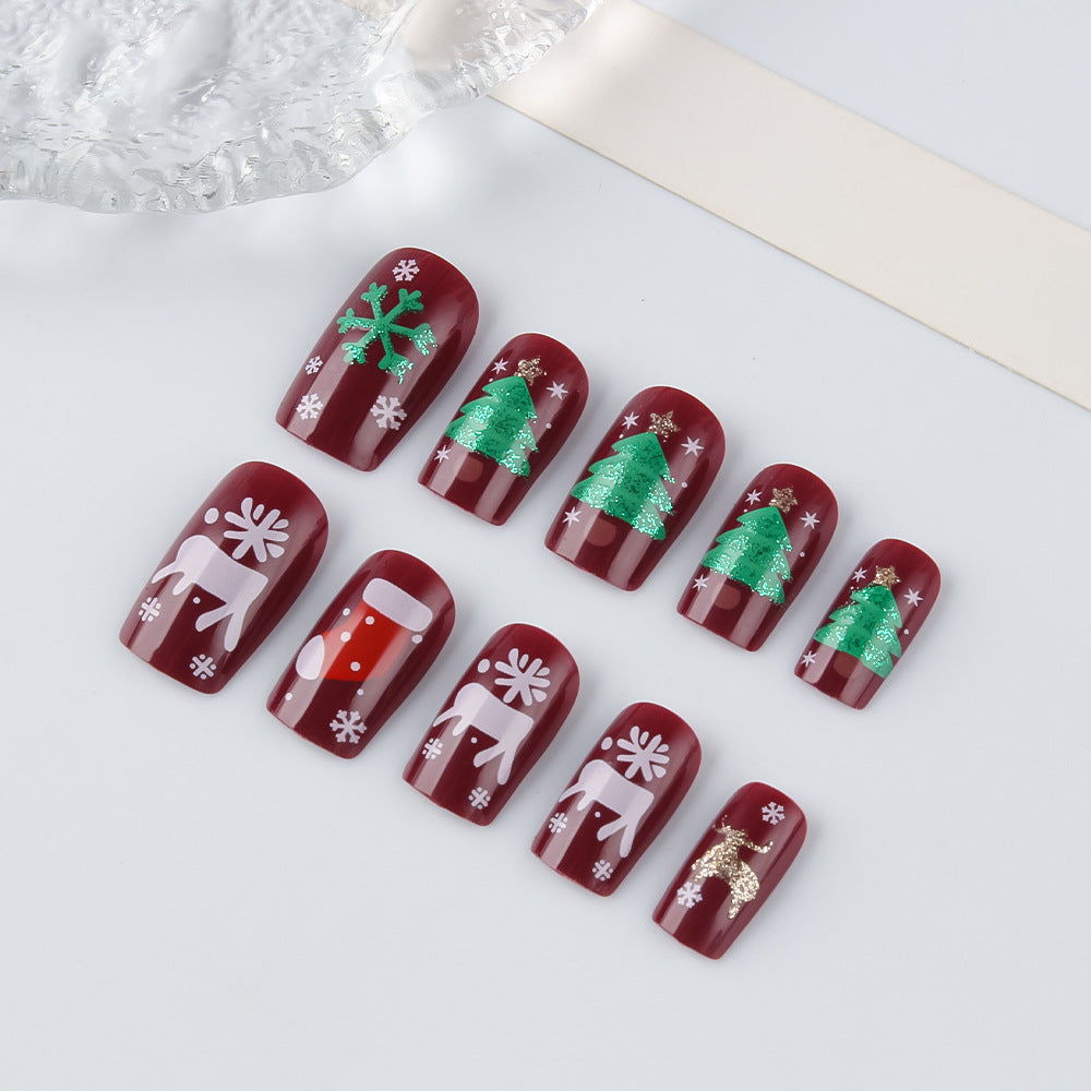 Festively Themed Press-On Nail Art Set Bowlift