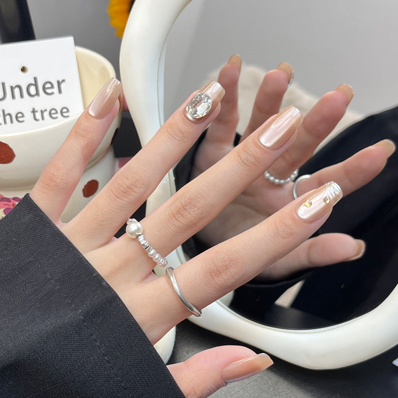 Stylish Press-On Nail Art Set with 3D Decorative Elements Bowlift
