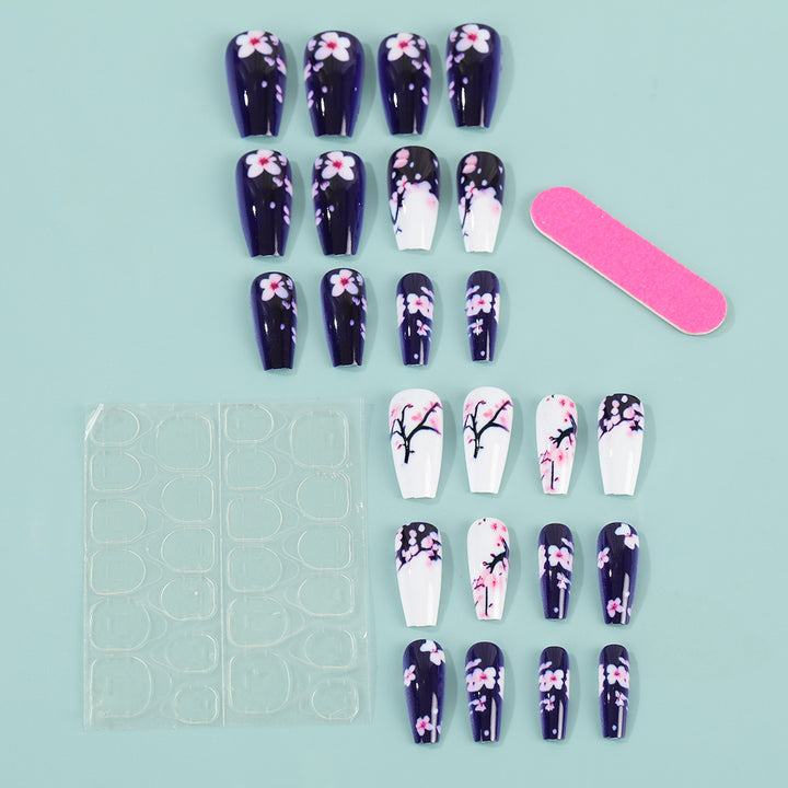 Artificial Nail Set with Floral Accents Bowlift