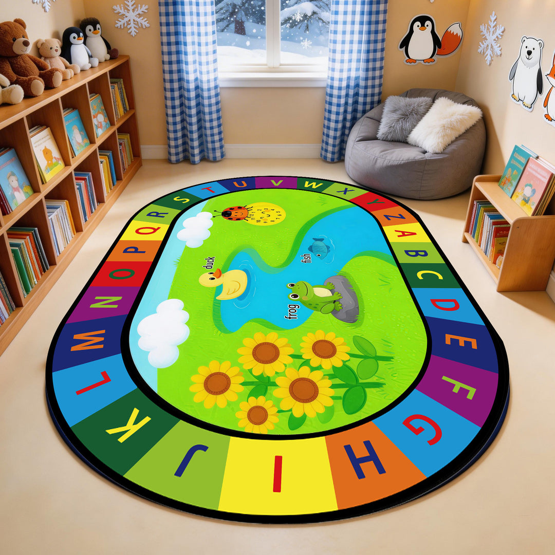 Educational Alphabet-Themed Area Rug