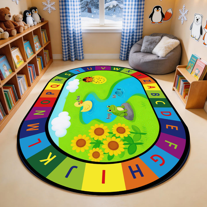 Educational Alphabet-Themed Area Rug