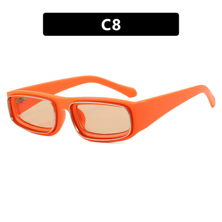 Ladies trendy rectangular sunglasses with elegant color play Bowlift