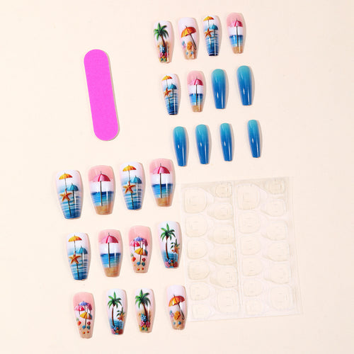 Tropical Beach-Inspired Nail Art Extensions Bowlift