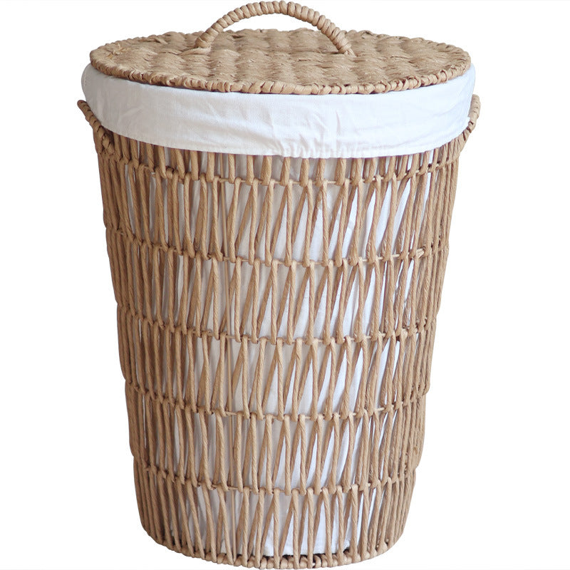 Rustic laundry basket with lid Bowlift