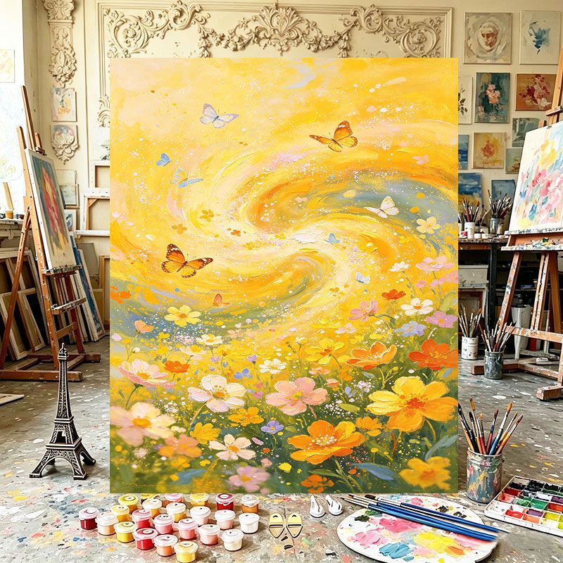 Vibrant Floral Swirl Canvas Art Bowlift