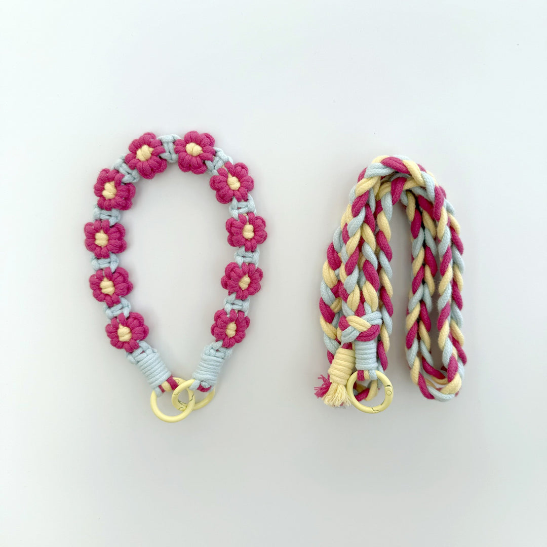 Macrame Dog Leash Holder Bowlift