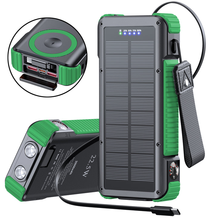 High-performance solar power bank with multifunctional connections and LED display Bowlift