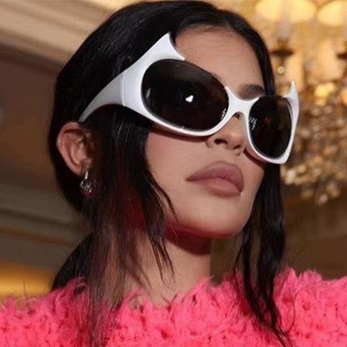 Women futuristic sunglasses with stylish design and protective UV filter Bowlift
