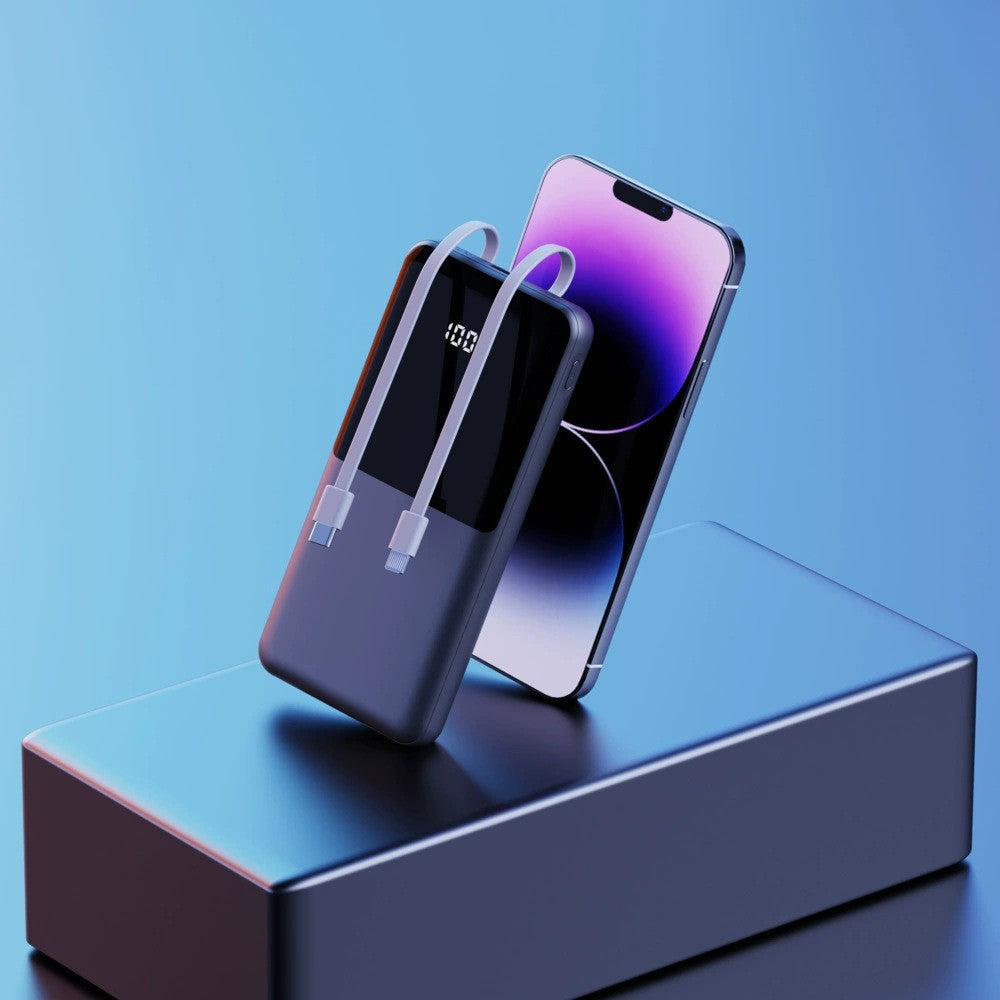 Portable power bank with integrated charging station and digital display Bowlift