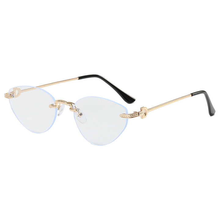Women Futuristic Half-Frame Sunglasses Bowlift