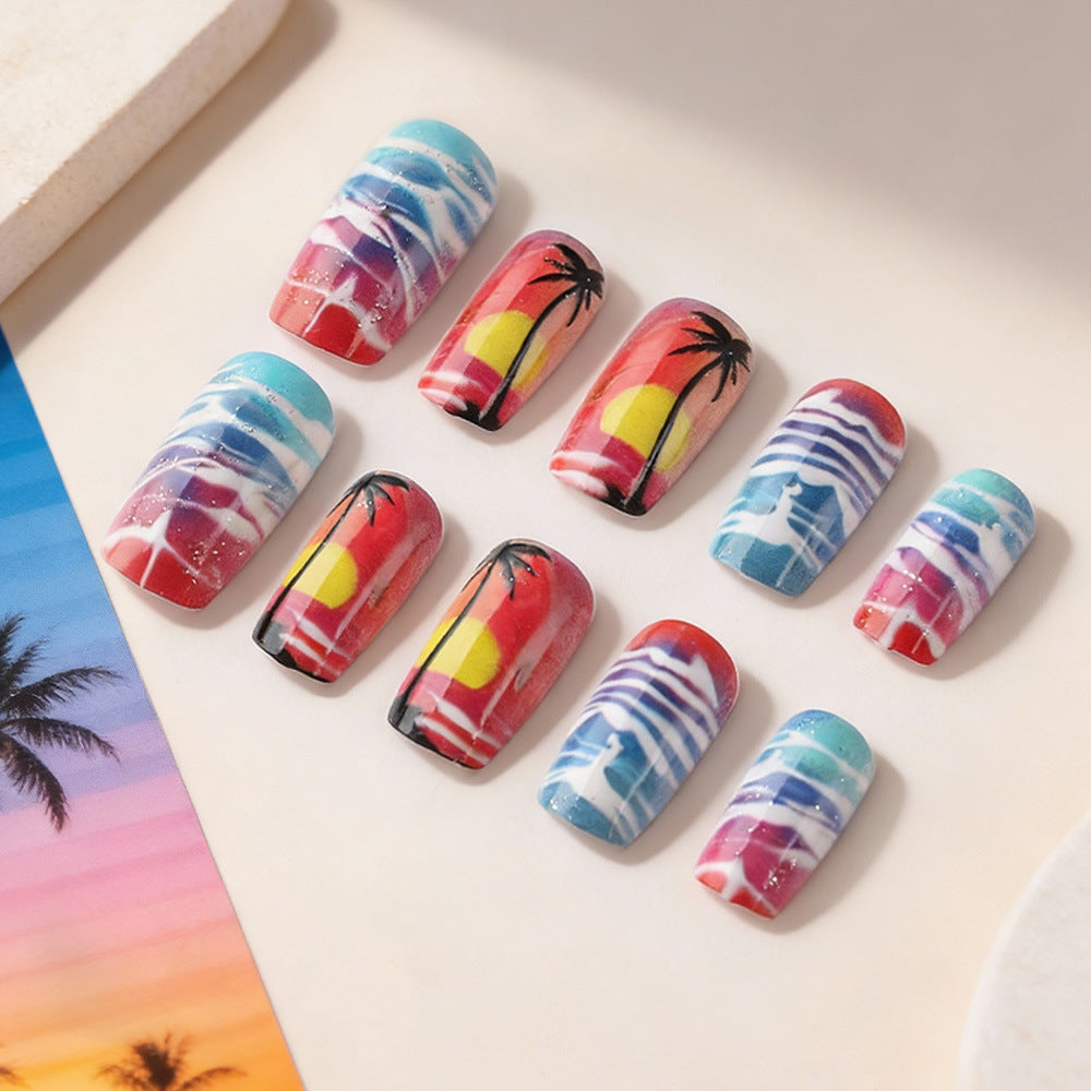 Tropical Sunset Nail Art Set Bowlift
