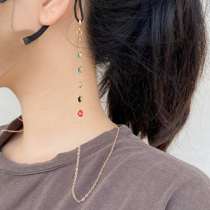 Decorative Colorful Crystal Eyewear Chain Bowlift