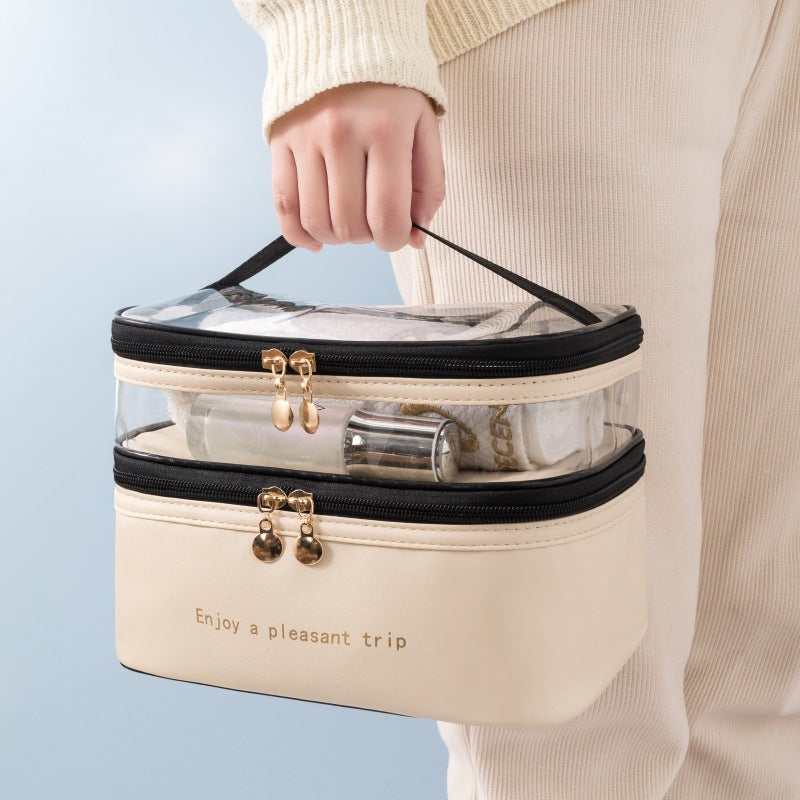 Dual-Layer Transparent Cosmetic Organizer Bowlift