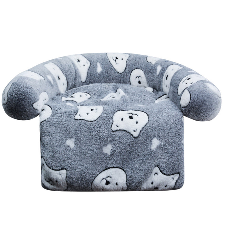 Plush Star Patterned  Lounge Chair  Dog Bed
