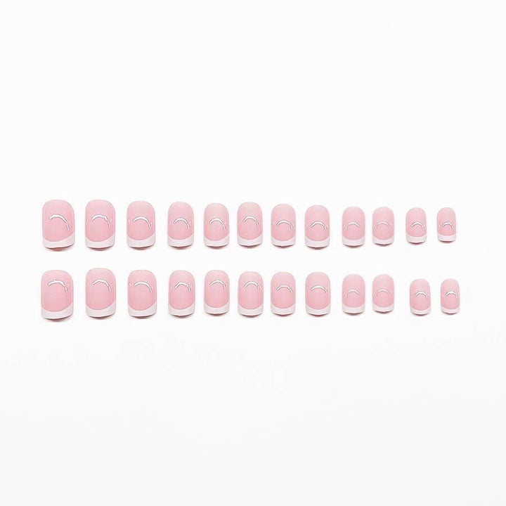 Elegant French Tip Press-On Nail Set Bowlift