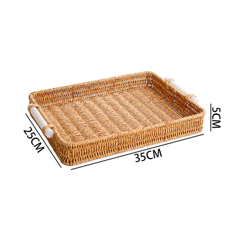 Rustic Woven Food Serving Tray Bowlift