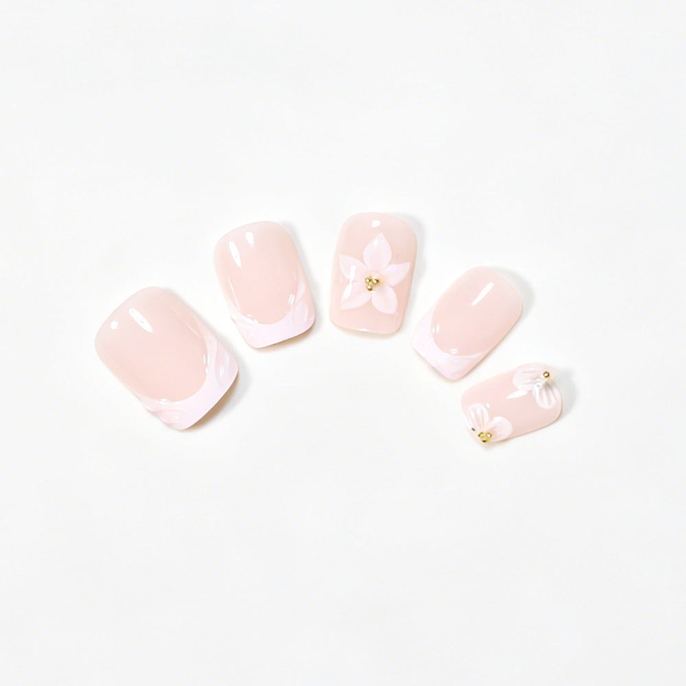 Elegant Floral Nail Extensions Bowlift