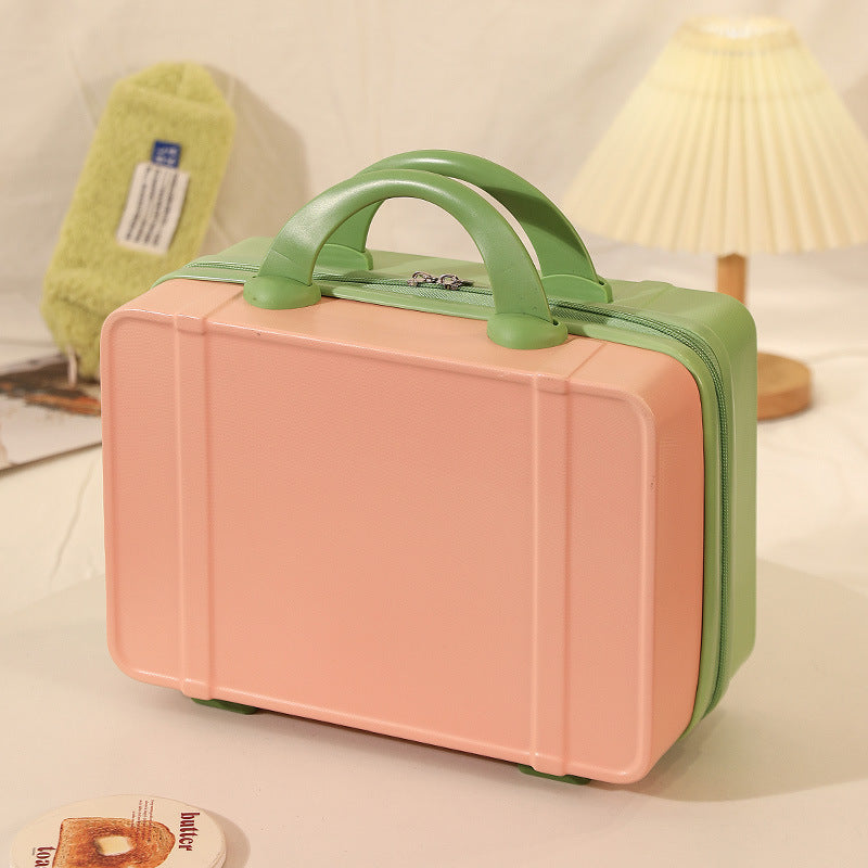 structured hard-shell vanity travel case with dual top handles and lockable zipper Bowlift