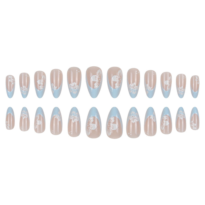 Elegant Floral-Design Stiletto Press-On Nails Bowlift