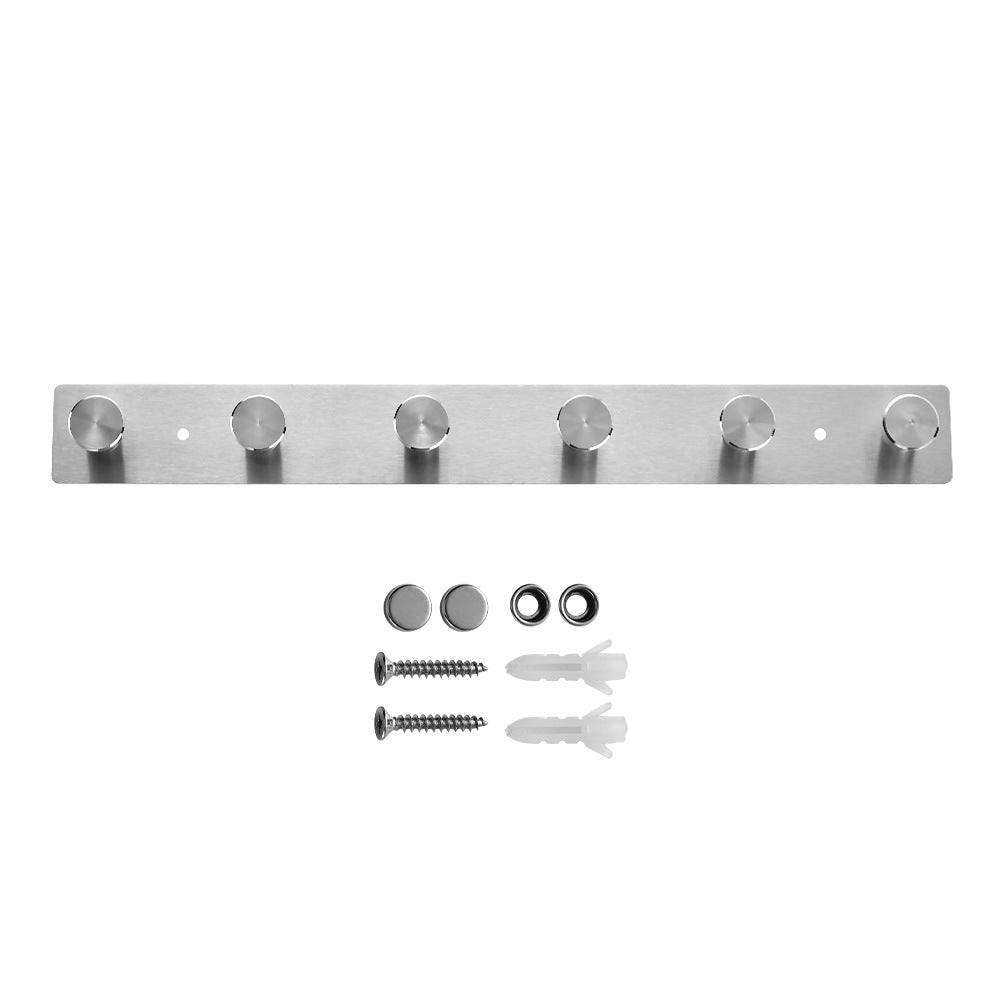 Wall-mounted stainless steel coat rack with five hooks Bowlift